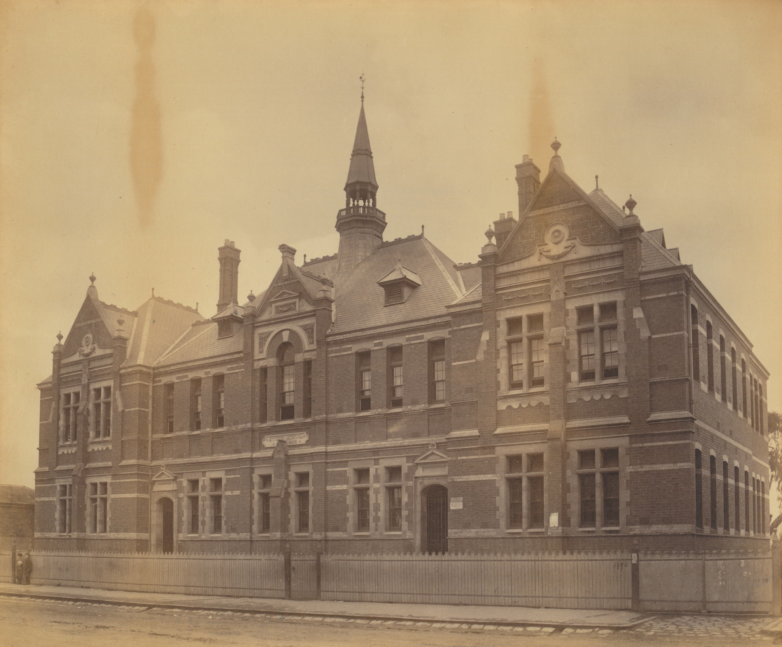 Exterior of Prahran State School, photographed in 1912