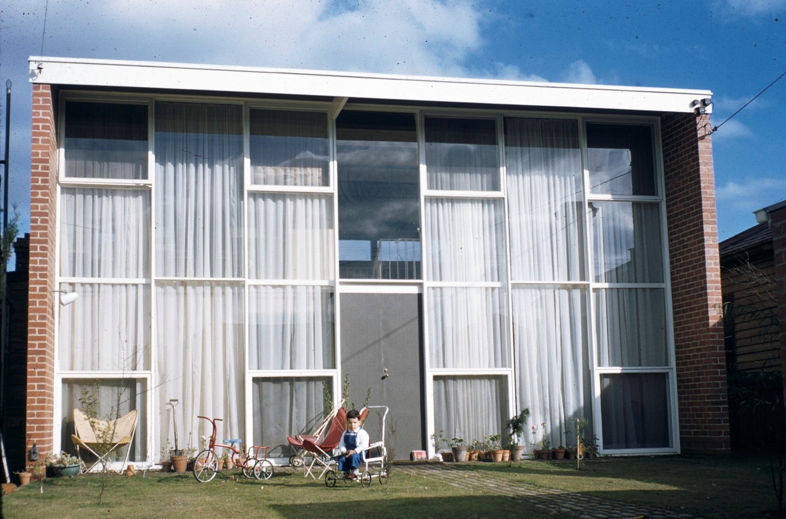 Exterior of Neil Clerehan's family home in Fawkner Street, South Yarra, photographed in 1957.