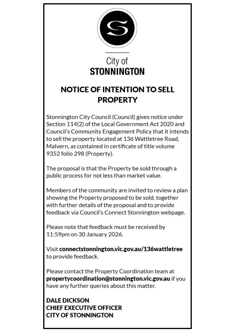 Intention to sell notice